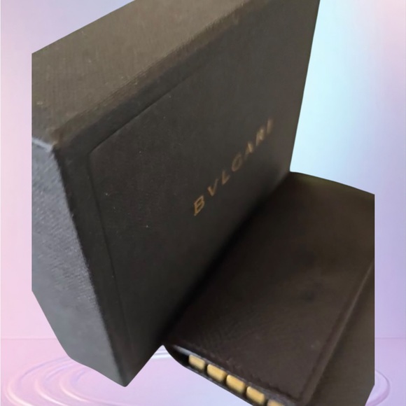 Bvlgari Dark Brown Leather Card / Key Holder and Box - Picture 5 of 12